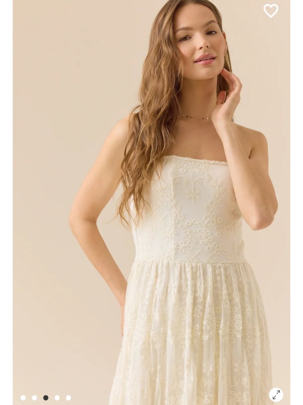 Jess Strapless Midi Dress Altar'd State Cream Dress NWT - Picture 3 of 5